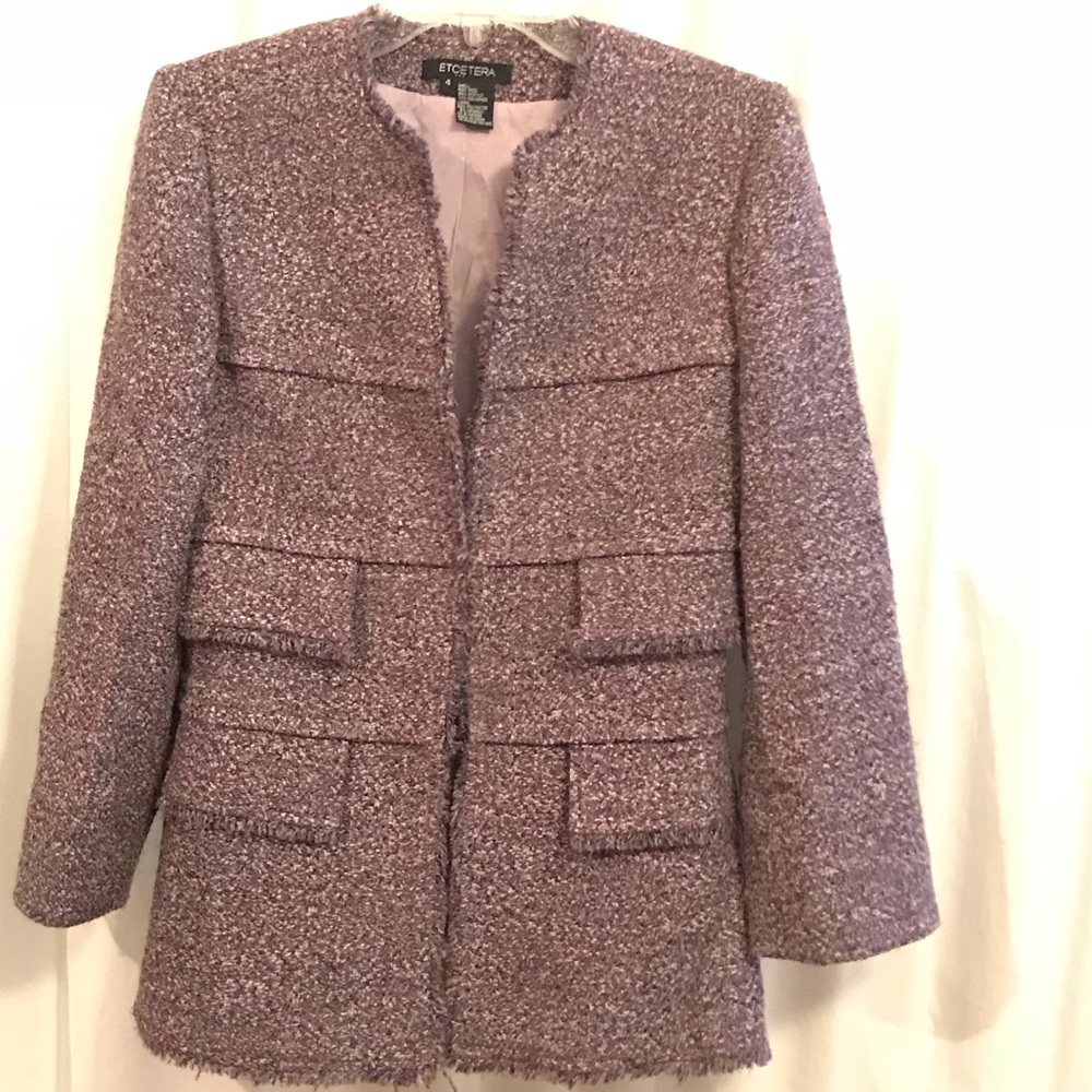 ETCETERA  lavender & purple tweed wool jacket, 4